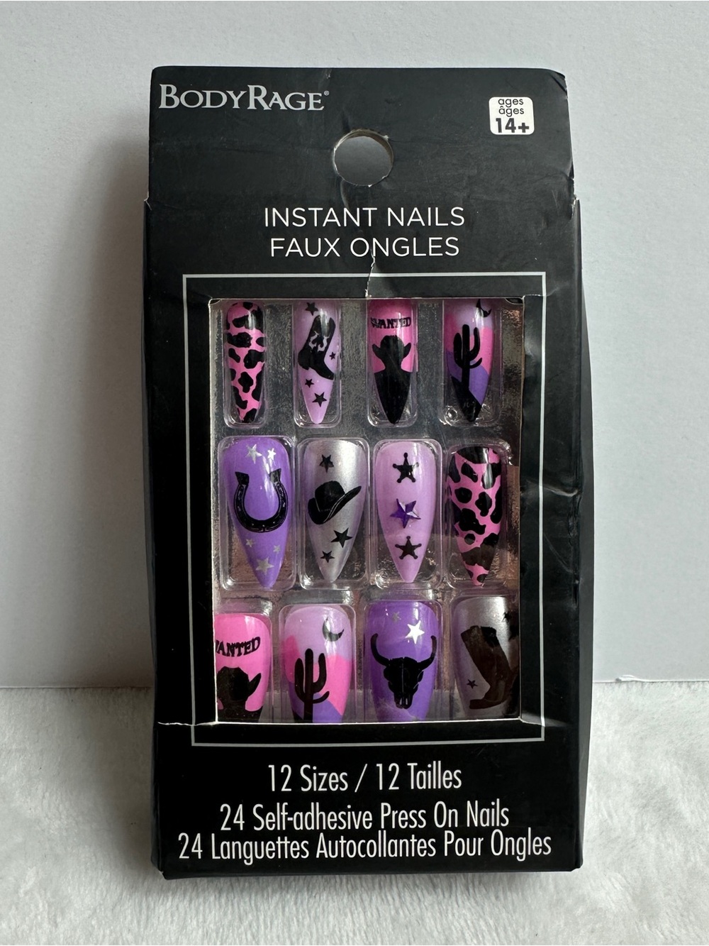 Spencers BodyRage Western Press on Nails Rodeo theme 24 pack | 12 sizes NEW